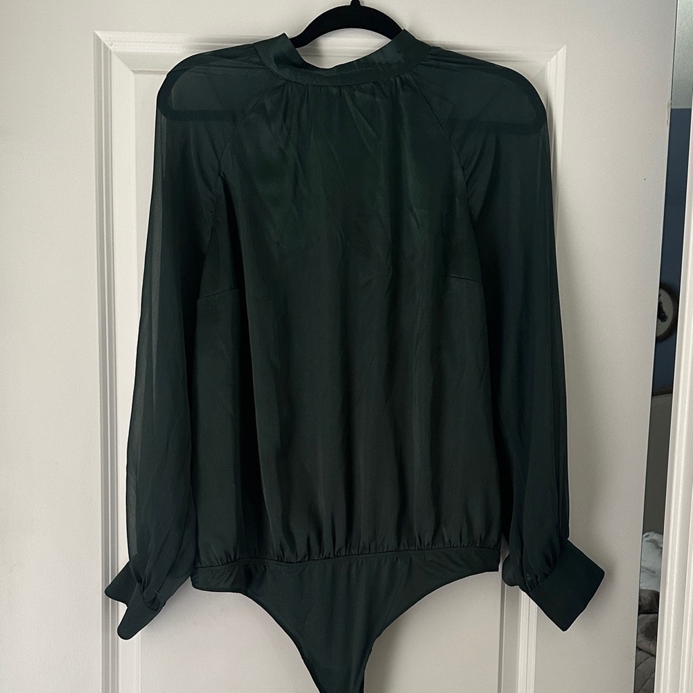 Abercrombie & Fitch Emerald Green Long Sleeve Bodysuit